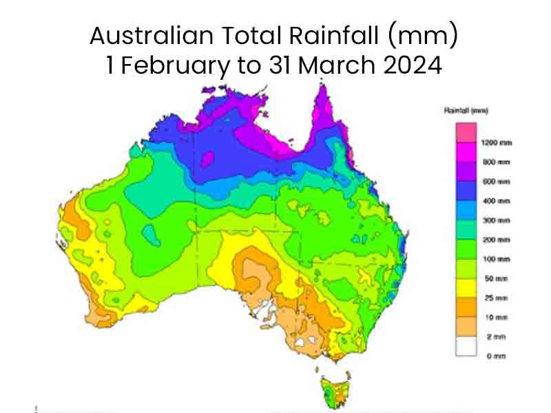 Australian Total Rainfall - April 2024